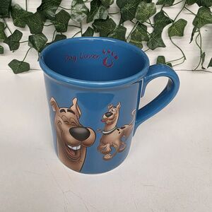 RARE VTG 1999 WARNER BROS STUDIO STORE SCOOBY DOO BLUE COFFEE TEA MUG DOG LOVER